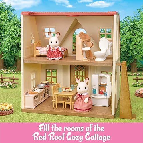 Miniatura 3 de Calico Critters Juego de muebles de juguete para principiantes, juego de muebles y accesorios para casa de muñecas con figura coleccionable incluida