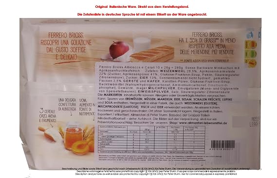 Ferrero Brioss Albicocca - 280 gr - [6 confezioni da 10 merendine]