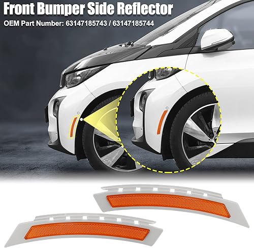 Miniatura 2 de X AUTOHAUX Par de parachoques delantero Reflector lateral marcador 63147185743 63147185744 para BMW Serie 5 535i 550i 2008-2010 Reemplazar Reflector