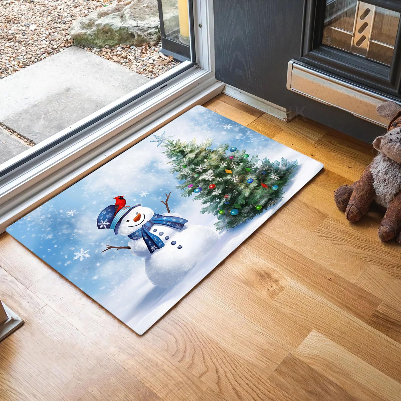 Tapis de Noël pour entrée lavable et accueillant