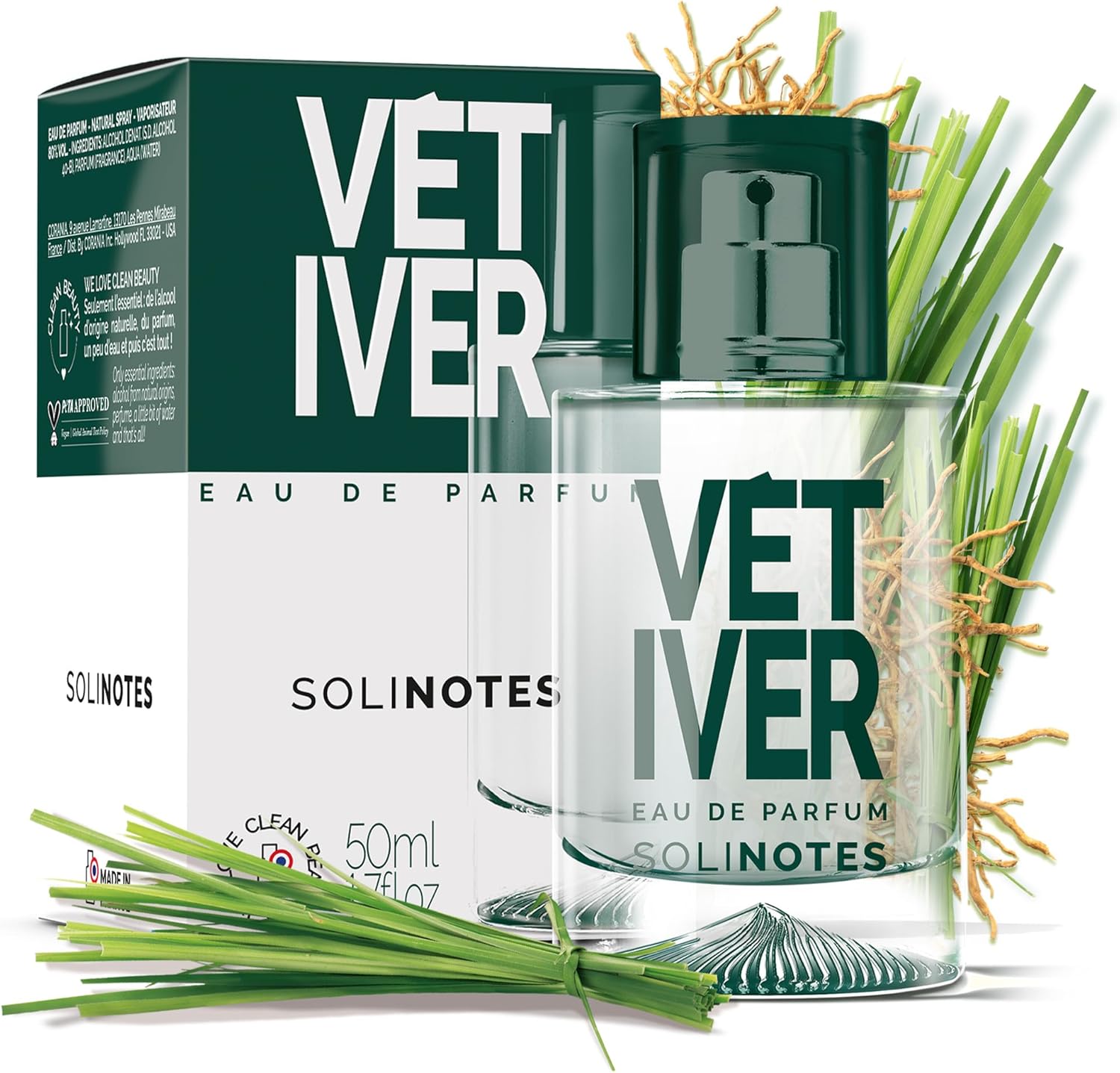 Vetiver Eau de Parfum voor dames, bloemige en rustgevende geur, perfect cadeau voor haar, 50 ml