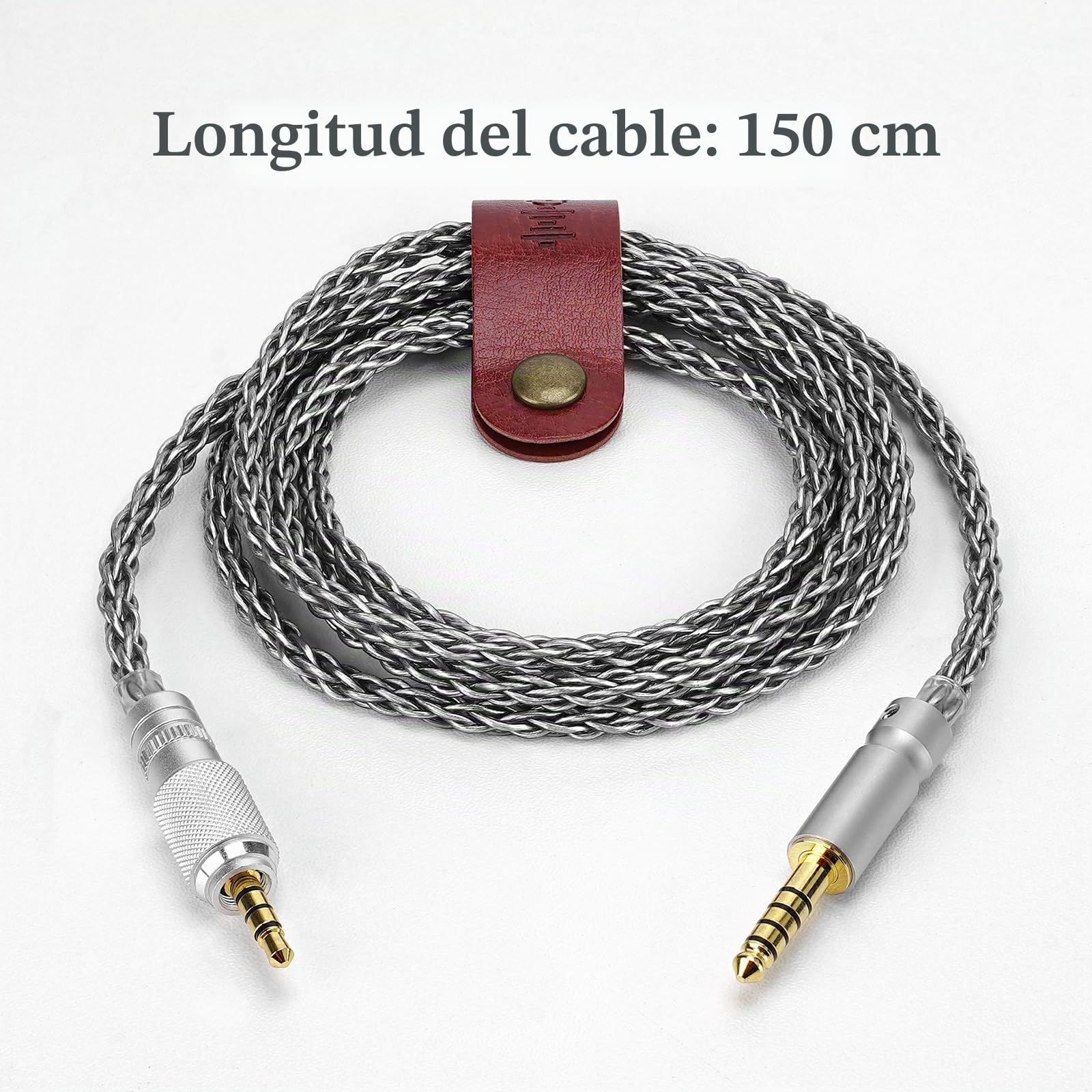 Geekria Apollo - Cable de audio chapado en plata de 4,4 mm a 3,5 mm compatible con auriculares Sony MDR-MV1 MDR-M1 MDR-M1ST con dispositivo de bloqueo de perilla roscada (4.9ft / 1,5 m)