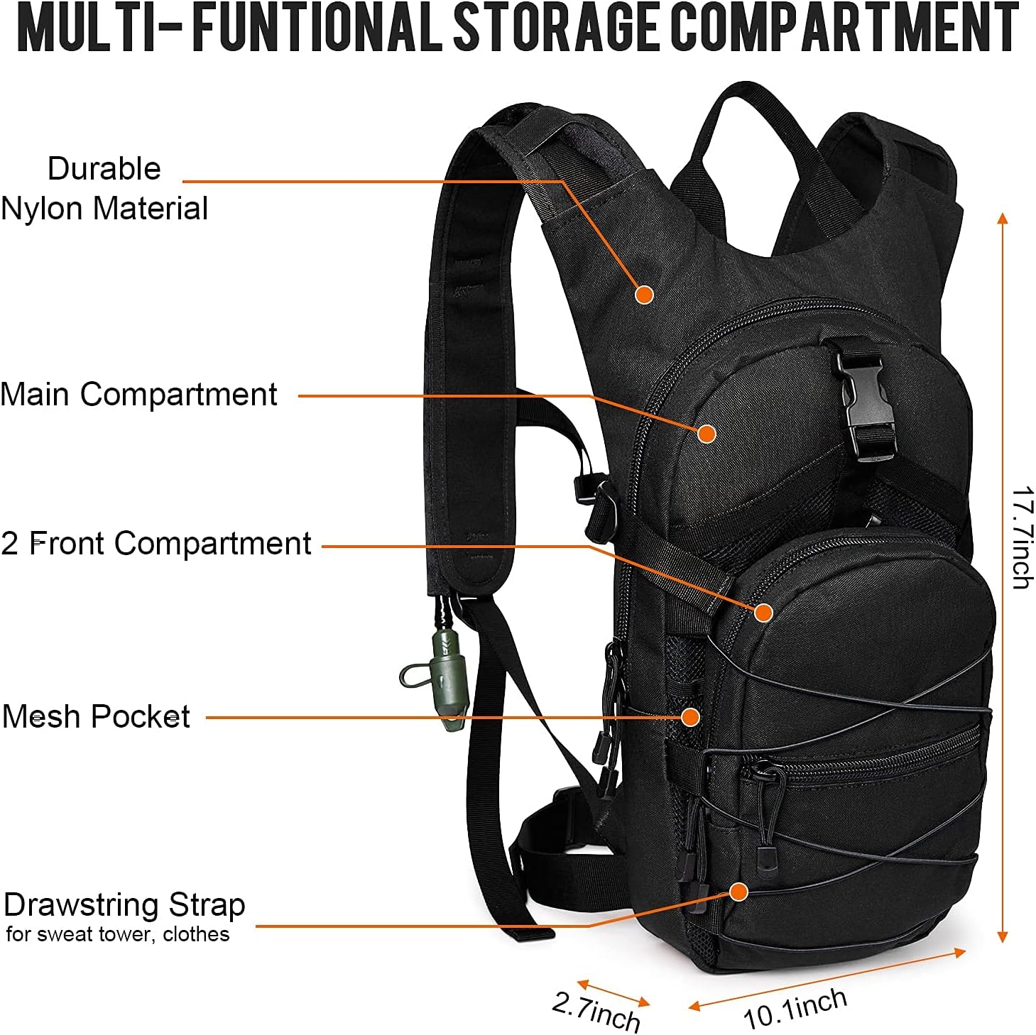 G4Free Sling Bags Shoulder Backpack with G4Free Hydration Pack Backpack