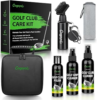 Pro Golf Club Care Kit with Golf Club Cleaner,Polish,Brush,Grip Cleaner,Golf Club Cleaning Kit Golf Accessories for Men, Golf Gifts for Golfers