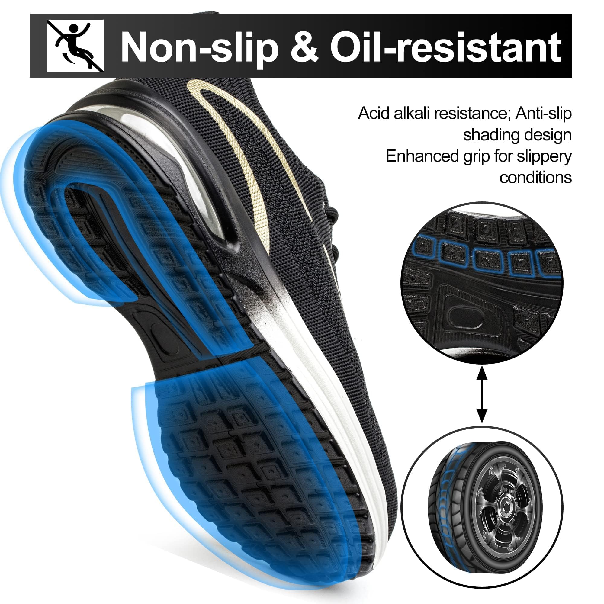 Scarpe Antinfortunistiche Uomo Scarpe da Lavoro Donna Leggere Traspiranti Sneakers con Punta in Acciaio Antiscivolo Sportive Sicurezza Scarpe