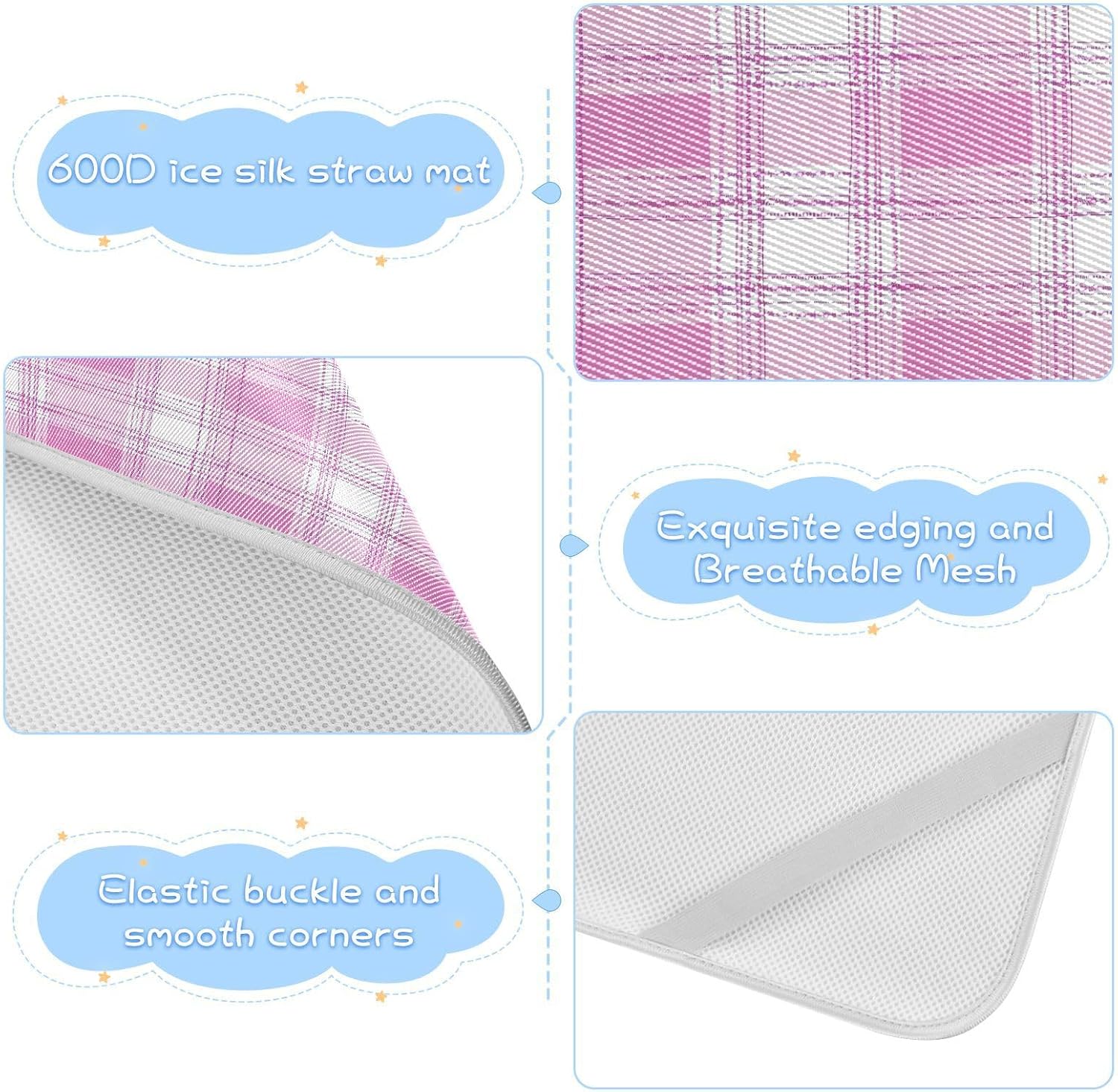 Cooling Baby Mattress pad Cover 28" x 52" Ultra Soft Crib Bumper Pads for Baby&Toddler Purple Plaid