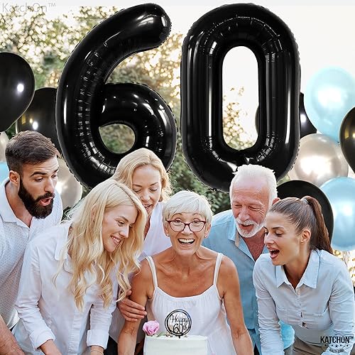 Vista 21 de KatchOn, Globos morados grandes del número 60, 40 pulgadas, globos de cumpleaños de 60 años, decoraciones moradas de 60 cumpleaños, globos de 60