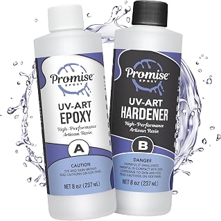 Promise Epoxy UV Art Resin 16 Oz Kit – Crystal Clear Table Top Epoxy with Superior UV Resistance, Perfect for Casting, DIY Projects, Jewelry Making, Home Décor, and Other Arts and Crafts