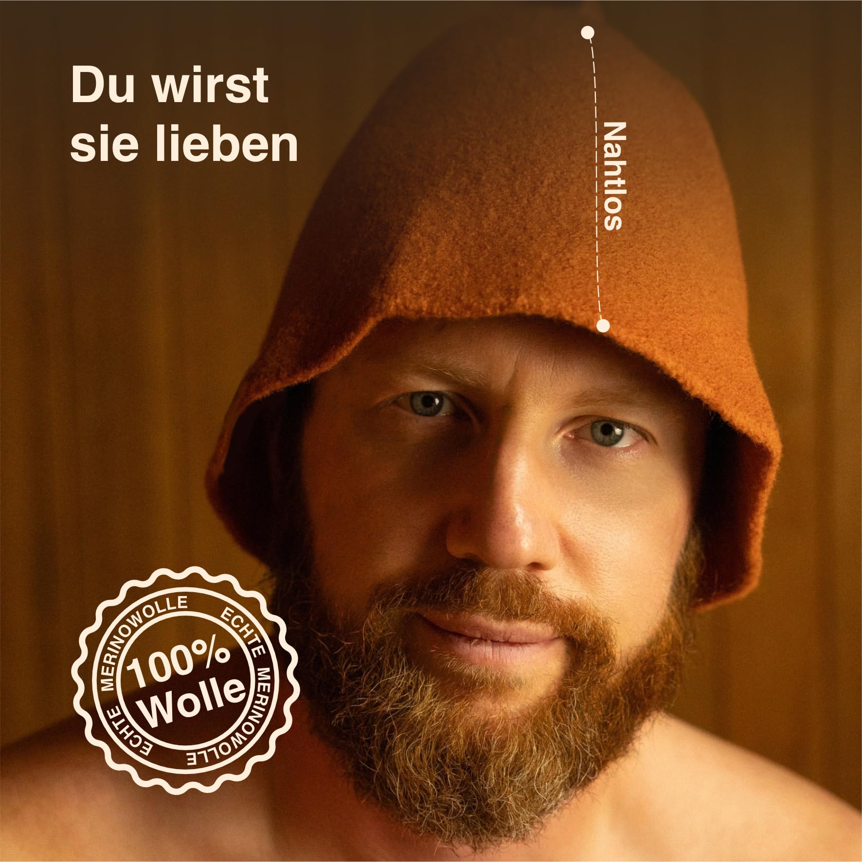 Saunahut (Saunamütze) aus hochwertige Merinowolle – Gestrickt & nahtlos – Besonders leicht, weich & atmungsaktiv – Schutz vor Überhitzung in der Sauna. (Malve)