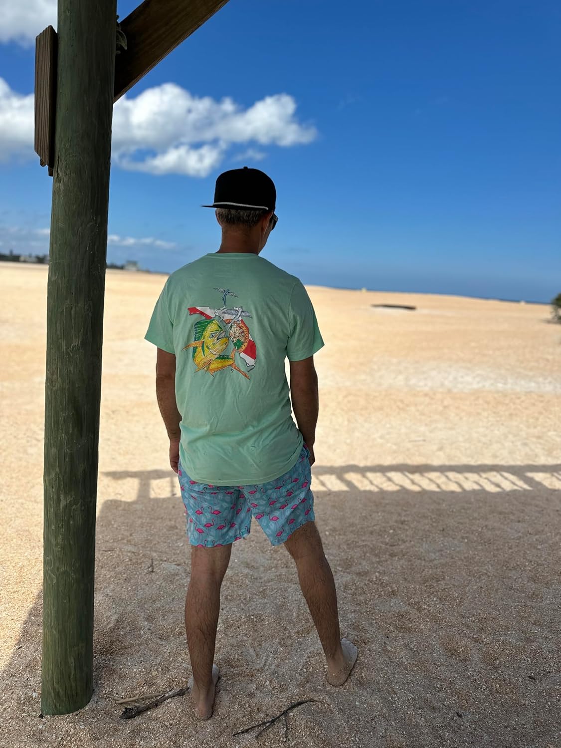 Lobo Lures Florida Mahi Fishing Triblend Graphic T-Shirt by Mark Ray