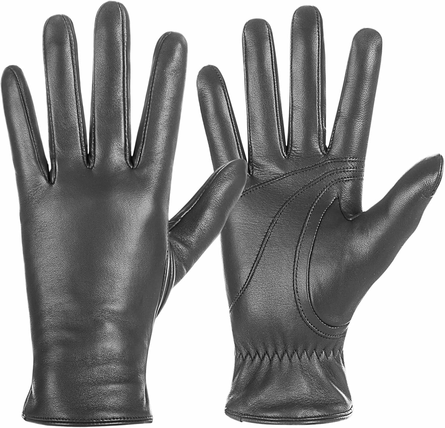 Winter Sheepskin Leather Gloves for Women, Touchscreen Texting Gloves with Thermal Cashmere Lining, Fashion Driving Gloves at  Women’s Clothing store