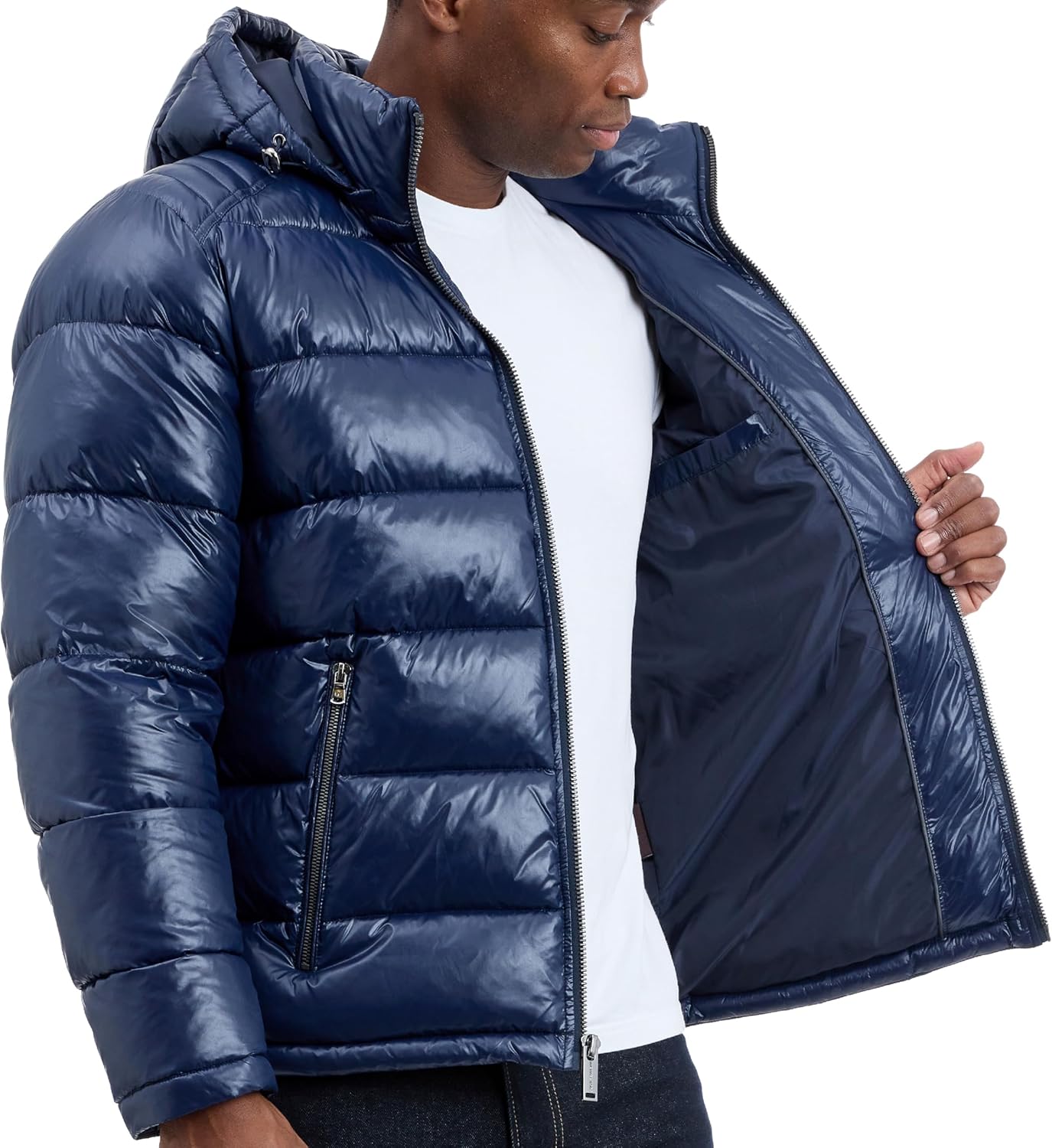 Michael Kors mens Shine Hooded Puffer Jacket, Heavy Winter Jackets for Men, Water Resistant - Image 2