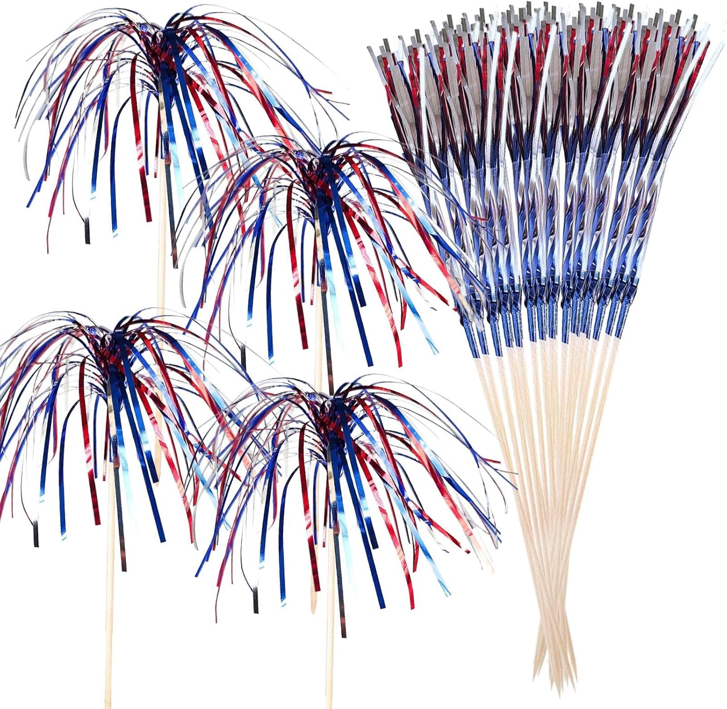 Cocktail Toothpicks 50 Pieces Firework Patriotic Cupcake Toppers