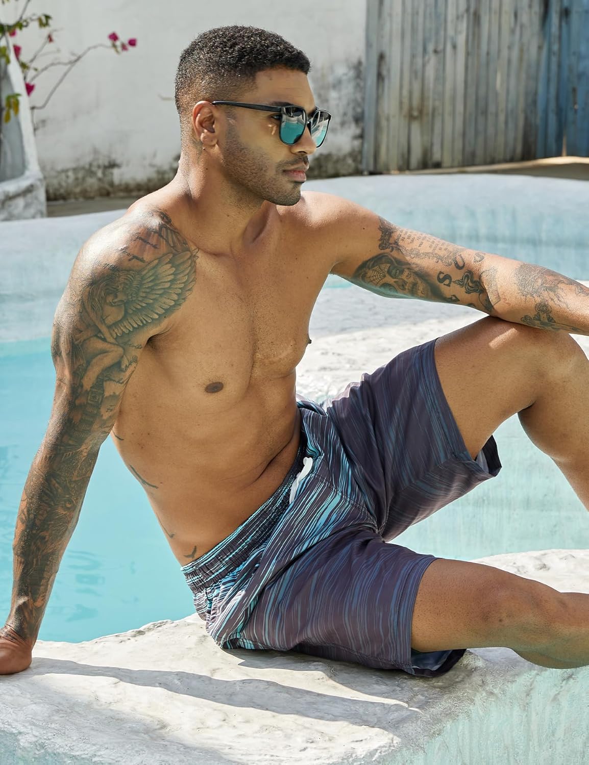 westwolf Men's Swim Trunks with Compression Liner 9" Quick Dry Board Shorts - Image 4