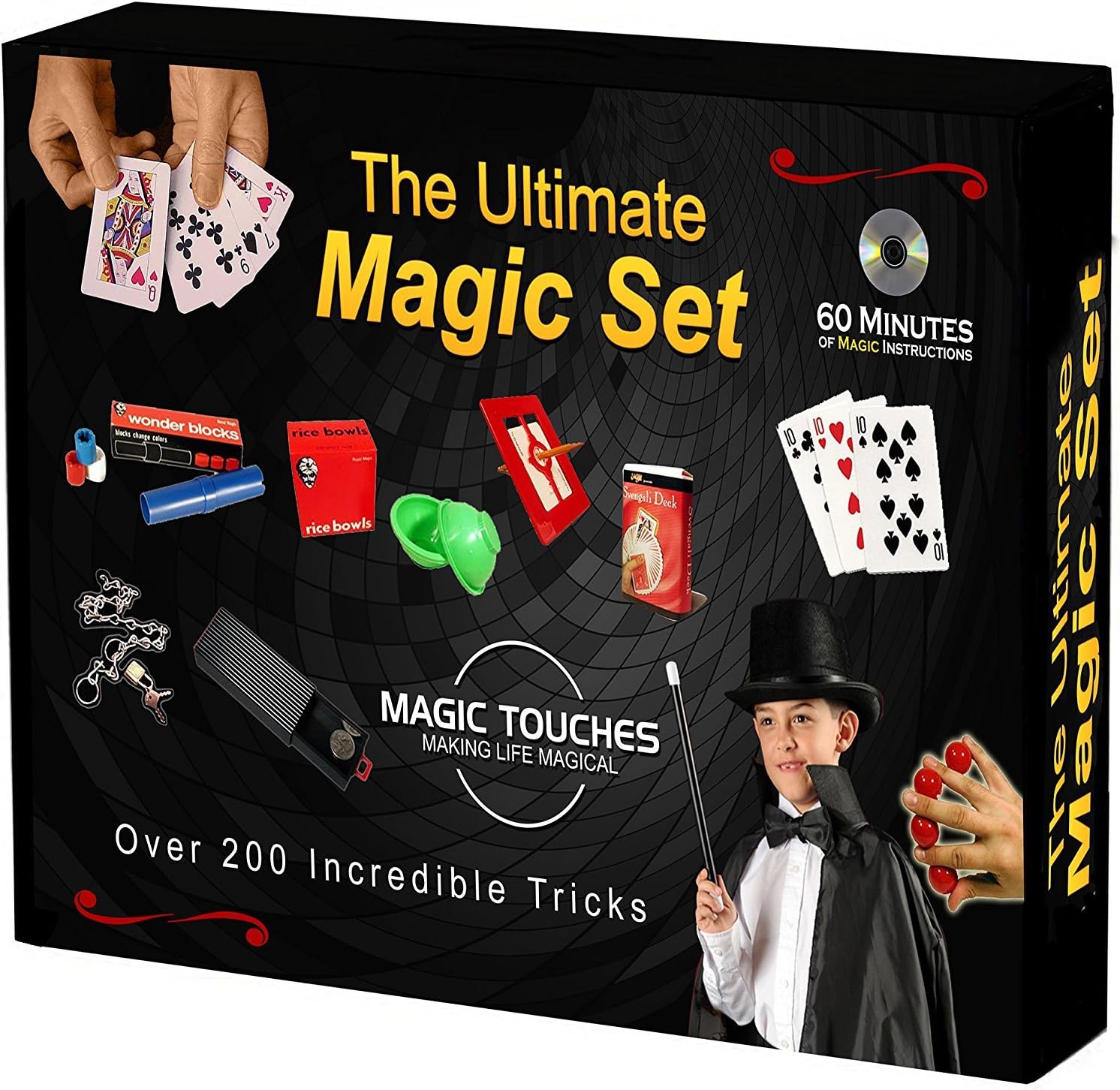 Magic Touches Ultimate Magic Set with Over 200 Incredible Magic Tricks Revealed Through Step-by-Step Video Instructions, Ideal for All Skill Levels from Kids to Adults to Amateur Magicians