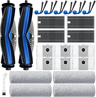 T80 Omni Replacement Parts for Ecovacs Deebot T80 Omni / T80 for Yeedi M14 Plus Robotic Vacuum Cleaner Parts with 2 Roller,4 Mop,4 HEAP,6 Dust Bag,6 Side Brush,1 Clean Brush Accessories