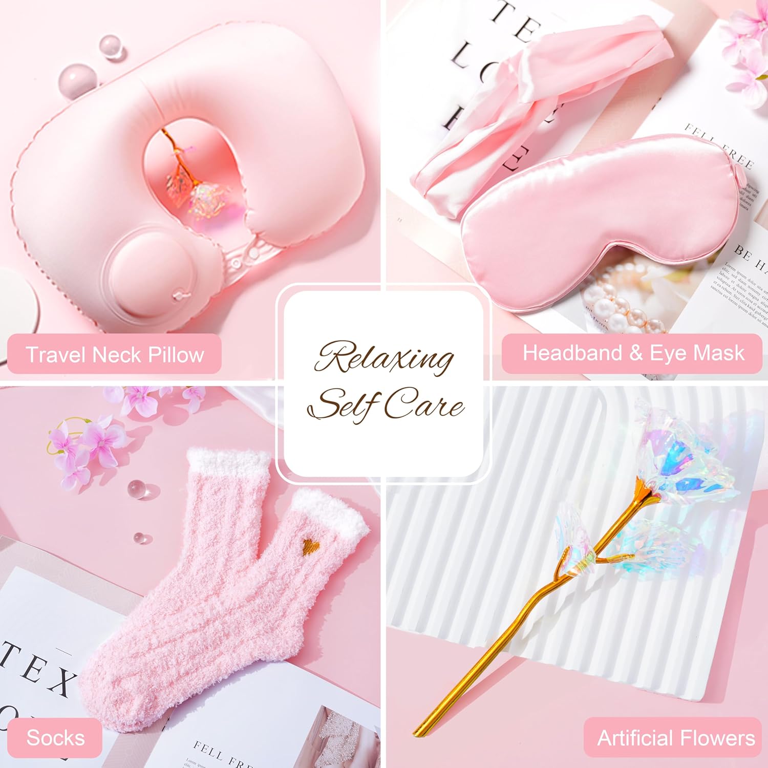 Birthday Gifts for Women Self Care Gifts Get Well Soon Gifts for Women,Relaxing Spa Gifts Basket w/Flannel Blanket Traveling Pillow Care Package christmas Birthday Gifts Idea for Mom Her Wife Friends - Image 6