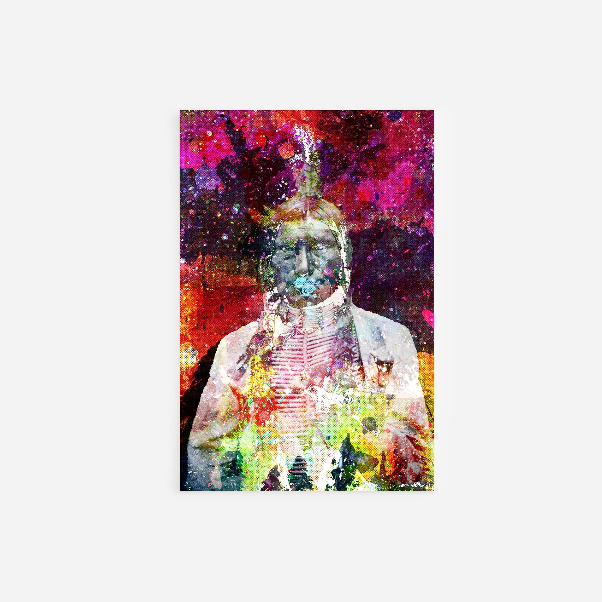 Native American Art Print Poster COLOURBURST Unique Glossy Photo Gift // Size: 9 x 6 Inches