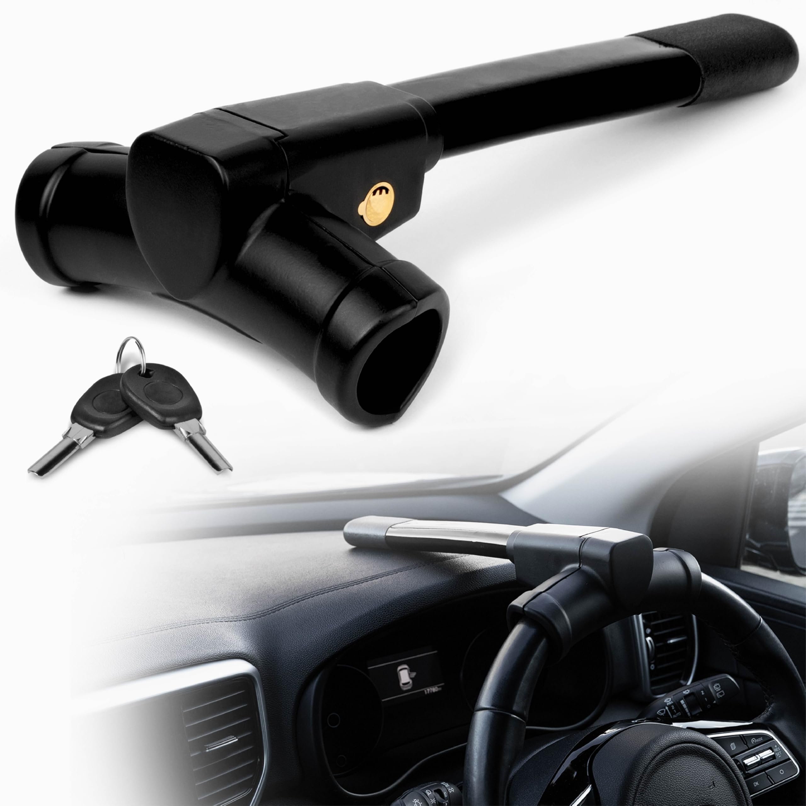 Gadlane T-Bar Steering Wheel LockBlack from B&Q