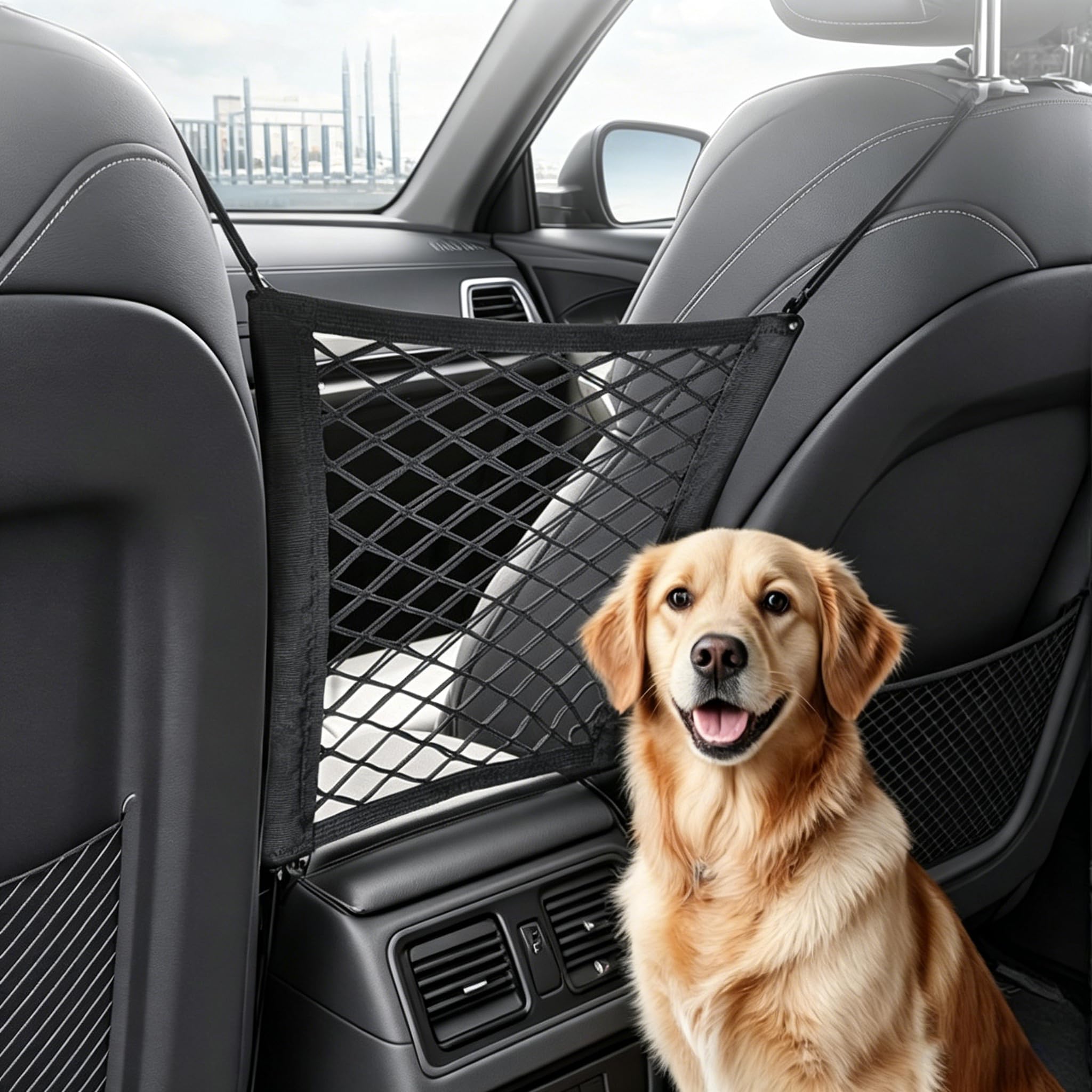 WXZBGKNSR Car Storage Net for Toyota Yaris 1999-2025 XP10 XP20 XP30 XP40 XP60, Pet Restraint Car Backseat Divider Vehicle, Dog Barrier Net, Driving with Children and Pets is Safer