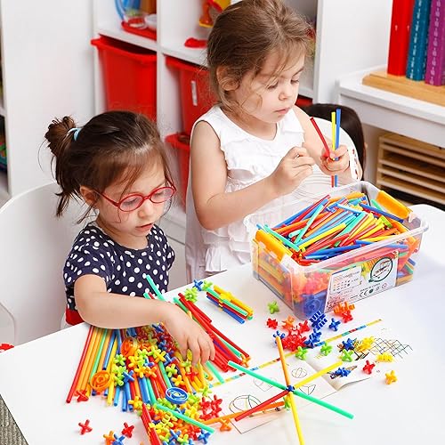 Miniatura 6 de STEM - Bloques de construcción de juguete para niños, 600 unidades de plástico sólido entrelazados, juguete educativo imprescindible para el aula,