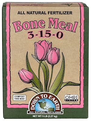 Down To Earth All Natural Fertilizers Organic Bone Meal - High Phosphorus Plant Food for Buds, Bulbs, Blooms, Flowers 3-15-0, 5 lb