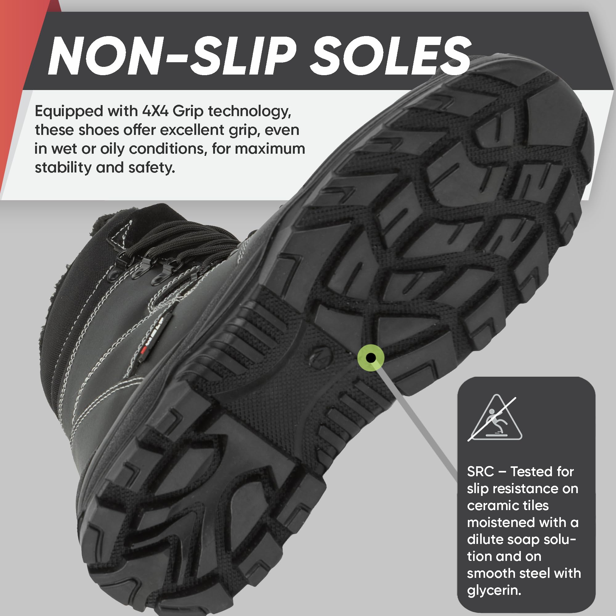 BWOLF GRIZZLY Winter Arbeitsschuhe Herren S3 Winter Sicherheitsschuhe Herren S3, Wasser- und öl-beständig, rutschfest, mit Re-flect-Technologie und ergonomischer Sohle