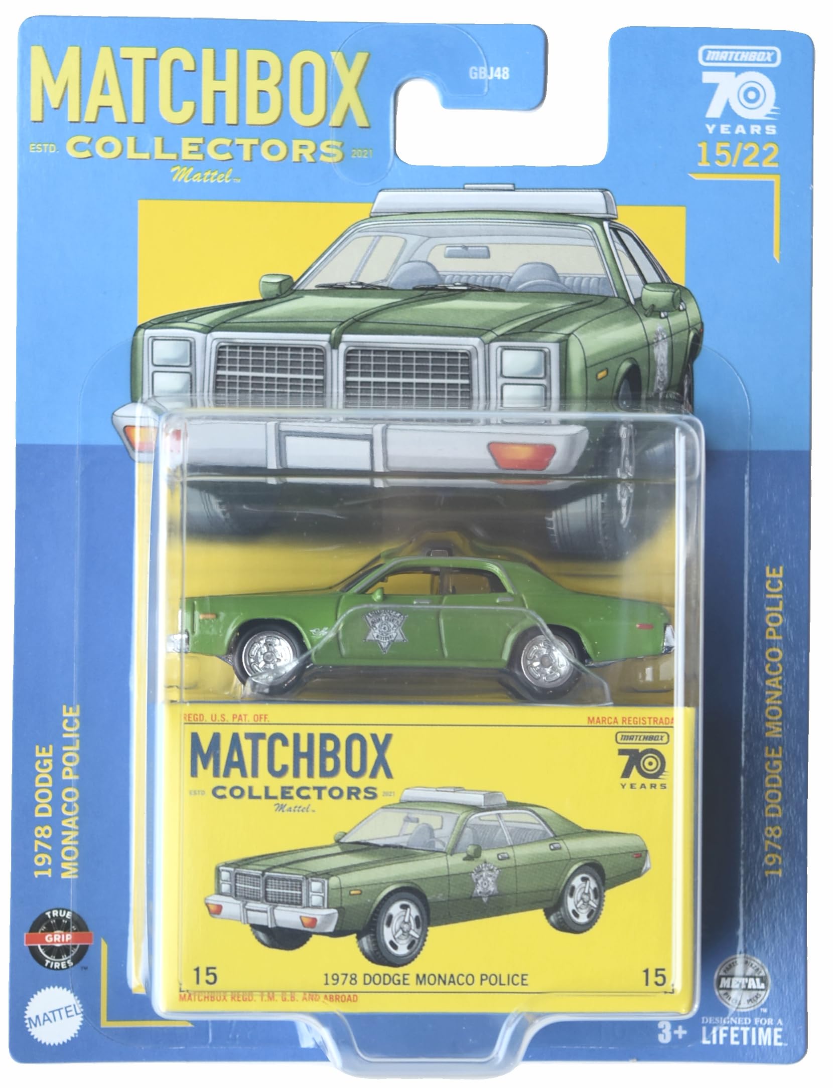 Matchbox 1978 Dodge Monaco Police, Collectors Edition 15/22 [Green]