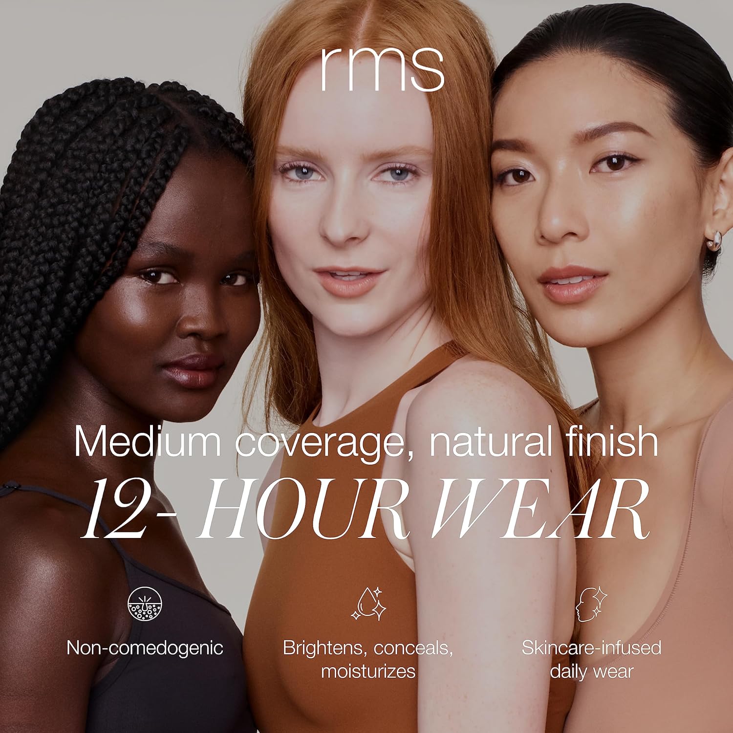 RMS Beauty ReEvolve Natural Finish Liquid Foundation – Lightweight, Hydrating, Buildable Coverage for Medium Skin Tone Evenness, Nourishing & Long-Lasting, 1 fl oz