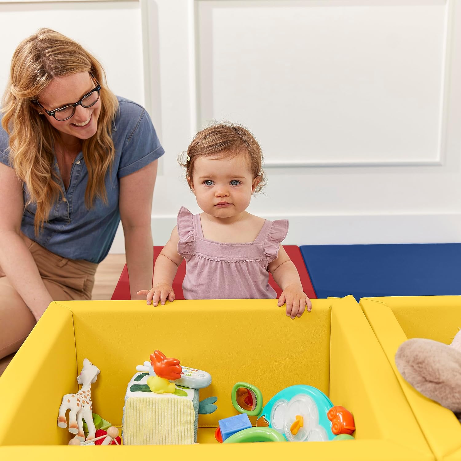 ECR4Kids SoftZone Play Patch Toy Bins, Beginner Playset, Yellow, 2-Pack