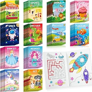 BenLouis 24-Pack Mini Coloring Books for Kids 4-12 - Bulk Party Favors, Goodie Bag Stuffers, Classroom Travel Activities