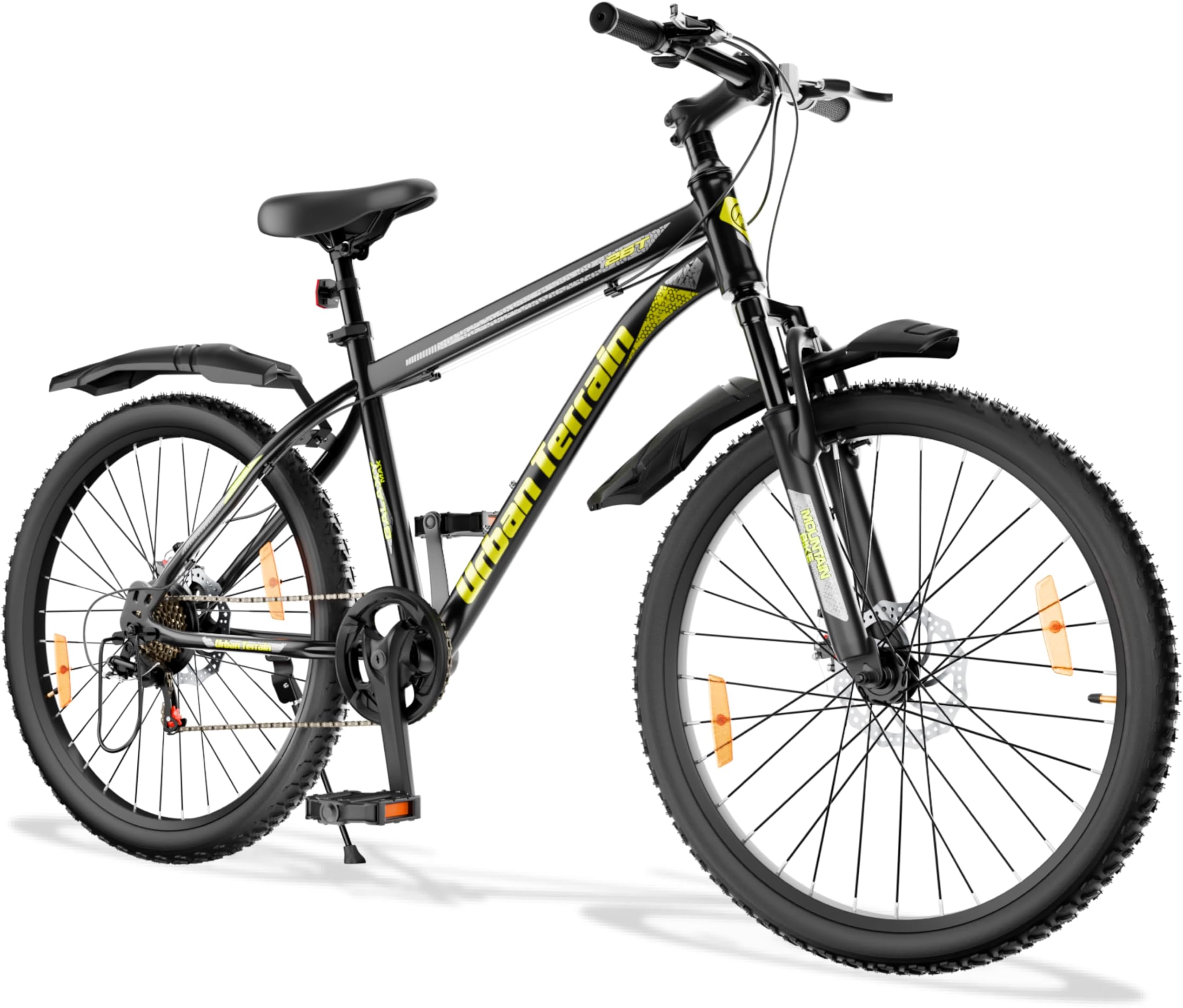 Urban Terrain Galaxy Max Multispeed High Performance Mountain Cycles for Men with Complete Accessories MTB Bike 26T (7 Speed, Green)