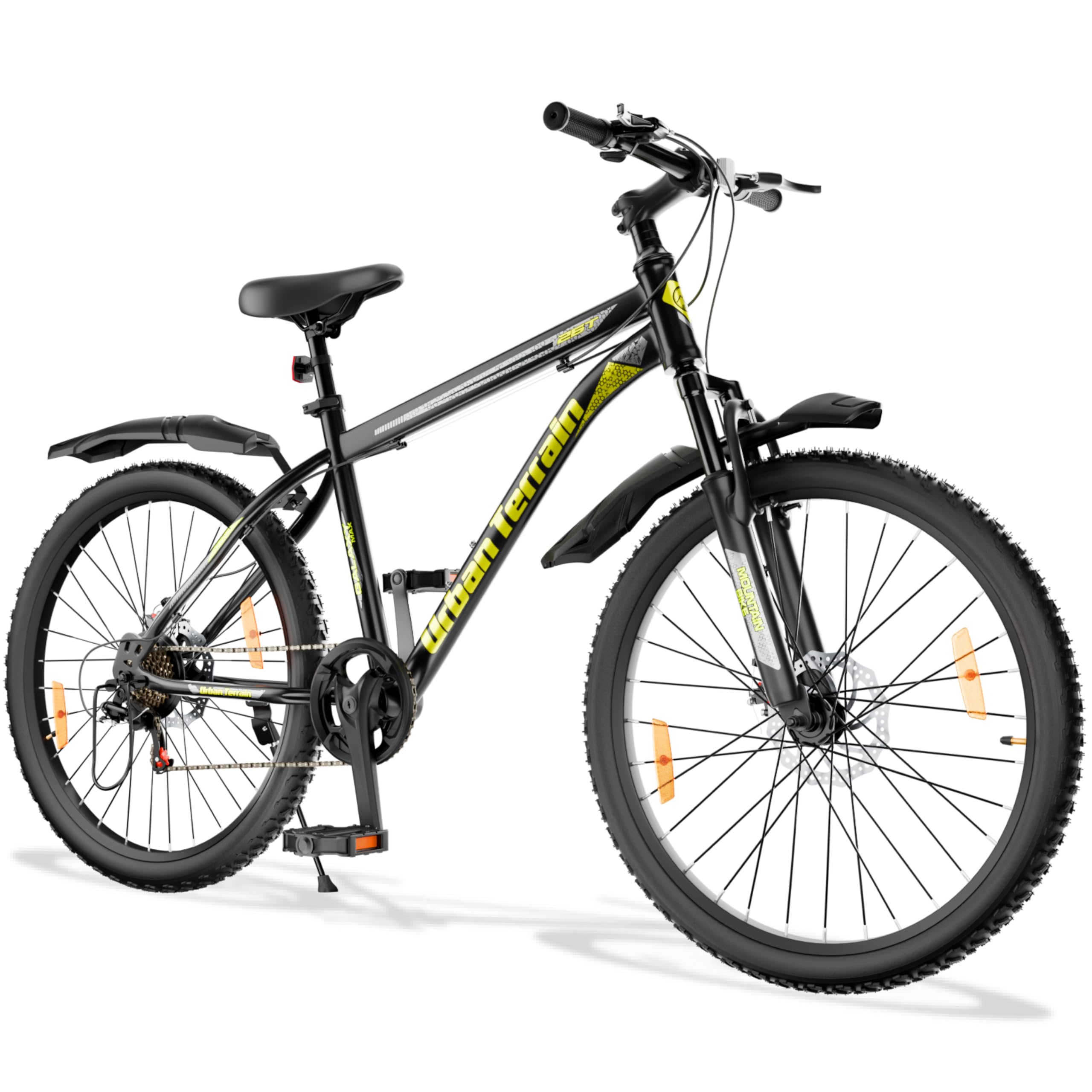 Urban Terrain Galaxy Max 26 inch Steel Geared High Performance Mountain Cycles for Men with Front Suspension & Disc Brakes | Ideal for 13+ Years,Unisex, Frame Size : 17 inch (7 Speed, Green)-image-37