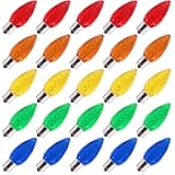 50 Pack C9 Led Replacement Christmas Light Bulb, C9 Shatterproof Led Bulb for Christmas String Light, E17 Intermediate Base, Commercial Grade Dimmable Bulbs, Multicolor