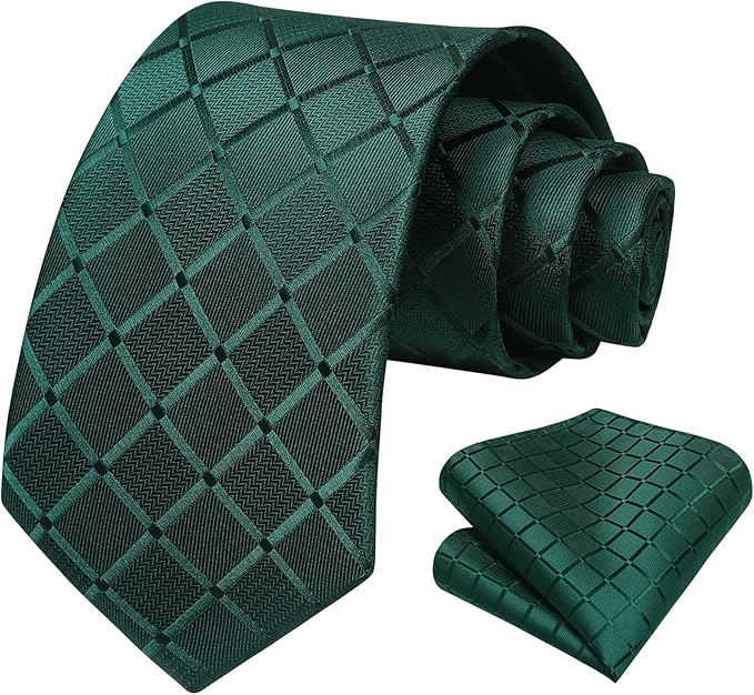 Corbata y pañuelo a cuadros HISDERN para hombre miniatura 9