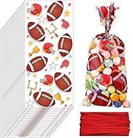 Vista 1 de Outus 100 bolsas de golosinas para fiesta de béisbol, bolsas de dulces de béisbol, bolsas de celofán de béisbol, bolsas de golosinas deportivas