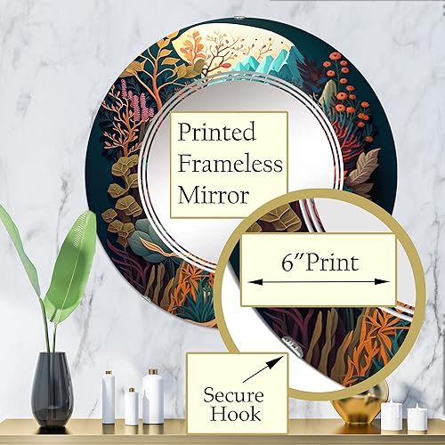 Miniatura 3 de Bounties and Blooming Wilderness Blessings VI - Espejo de tocador, espejos de baño, espejos de pared para sala de estar, dormitorio, espejo redondo,