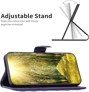 jioeuinly Case Compatible for Brondi Amico VERO 4G Phone Case Cover [with Tempered Glass Screen Protector] Flip Stand Cover Women Wallet Blue