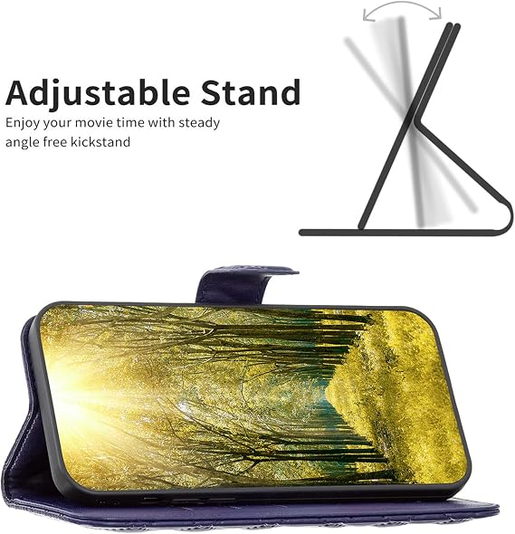 jioeuinly Case Compatible for Brondi Amico VERO 4G Phone Case Cover [with Tempered Glass Screen Protector] Flip Stand Cover Women Wallet Blue