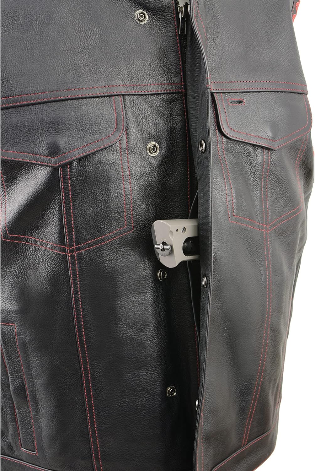 Milwaukee Leather Men's Club Style Leather Vest with Leather Braided Laced Arm Holes