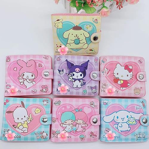 Miniatura 2 de Cartera de anime para hombres mujeres y niñas billetera de cuero con dibujos animados billetera kuluomi
