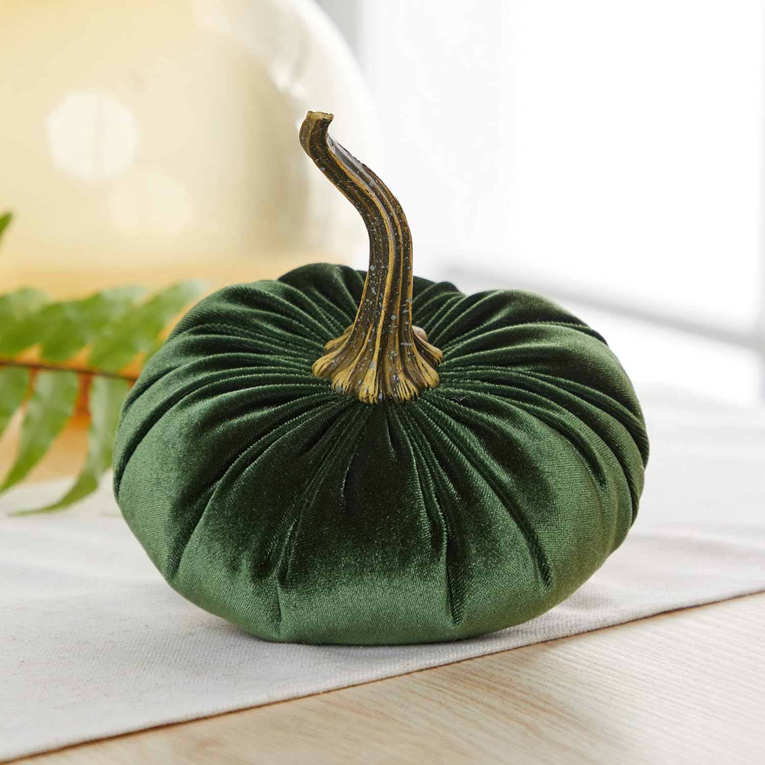 Your Heart's Content Velvet Pumpkins Set of 3 Different Sizes, Warm and Sophisticated Autumn Centerpiece, Fall Mantel Décor, Cozy Farmhouse, Timeless Charming Tabletop (XL Rust Lg Olive Sm Gold)