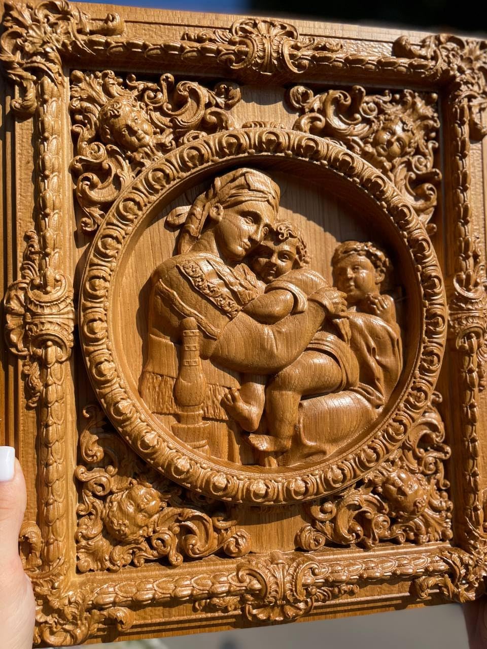 Madonna and Child Wooden Icon, Handcrafted Christian Wall Art, Personalized Religious Gift, Catholic Orthodox Plaque, Virgin Mary Home Decor