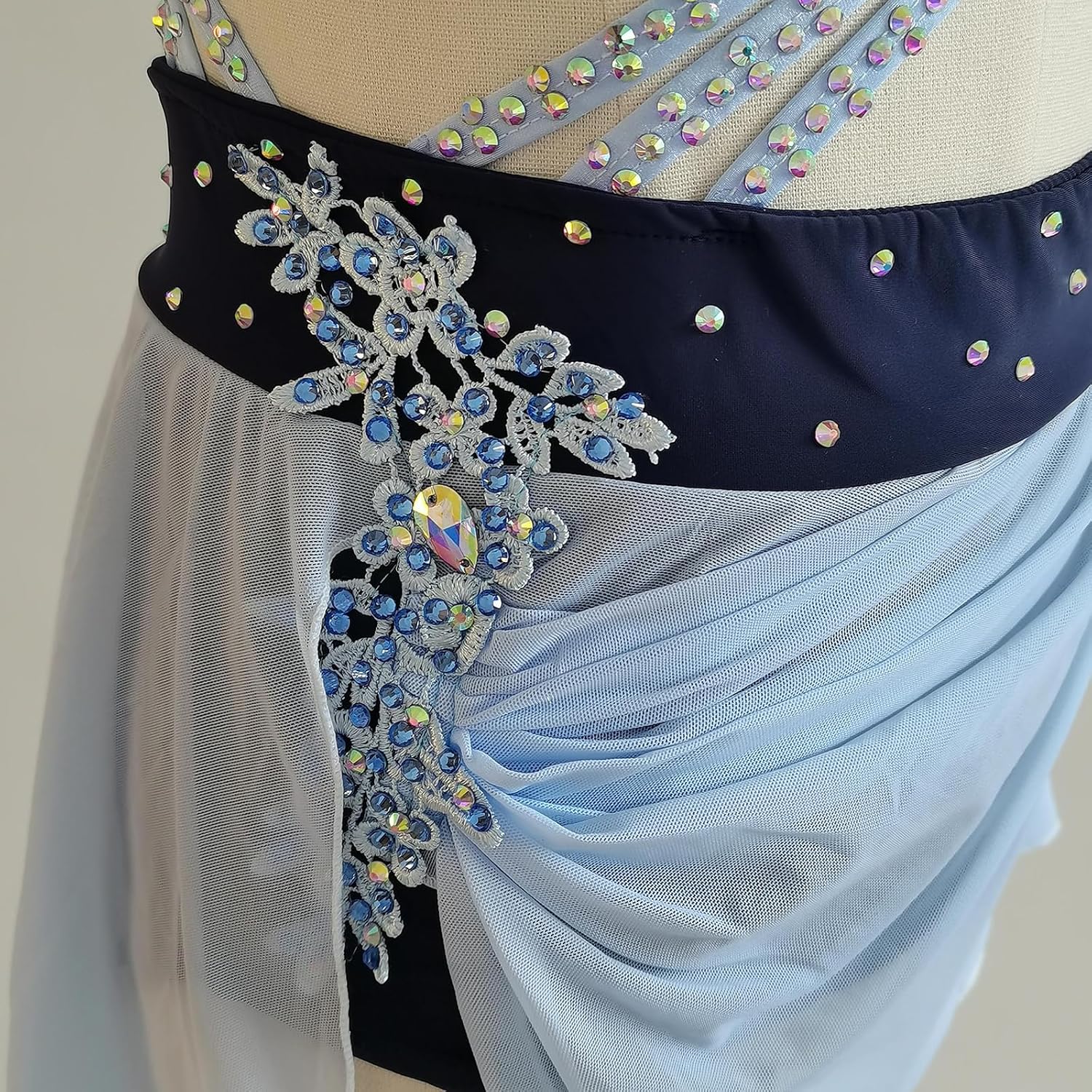 LIUHUO Lyrical Dance Costume Girls Competition Competitive Blue Black Modern Costumes Group Customized