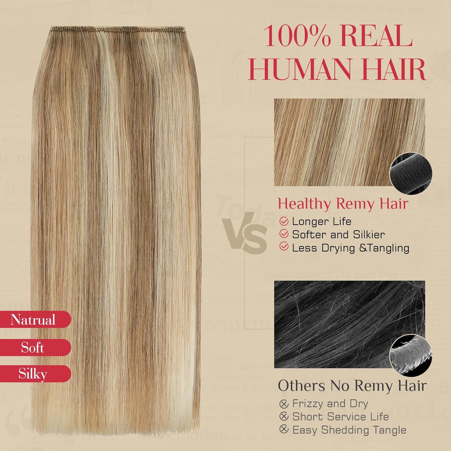 Rich Choices Short Clip in Hair Extensions Real Human Hair - 2PCS Remy Mini Clip ins Hairpiece for Women - Hairs Extensions for Thin Hairs 10 Inch #12P613 Golden Brown&Bleach Blonde