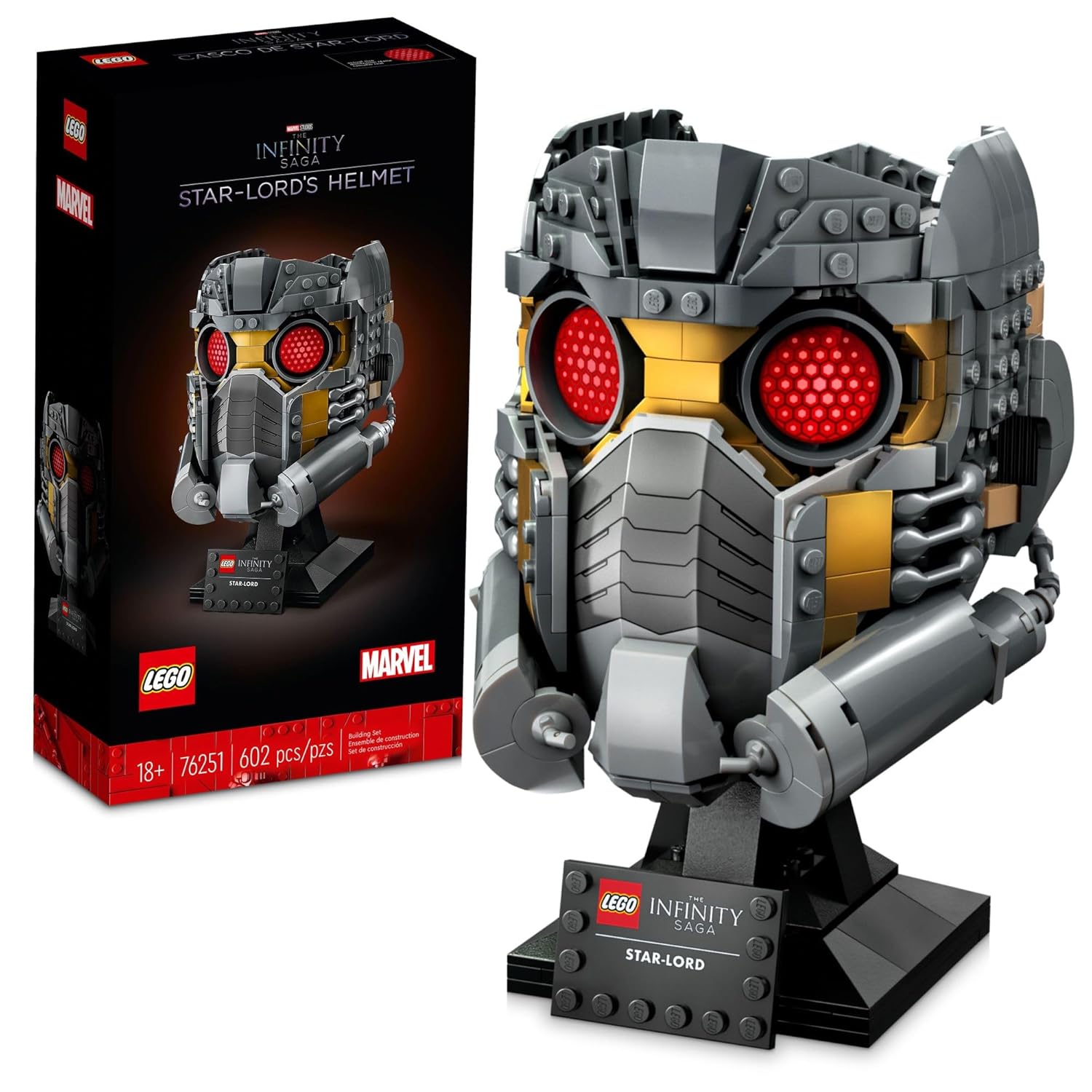 LEGO Marvel Star-Lords Helmet Set 76251 Collectible Model Kit for -Adults to Build Home D cor Creative Activity