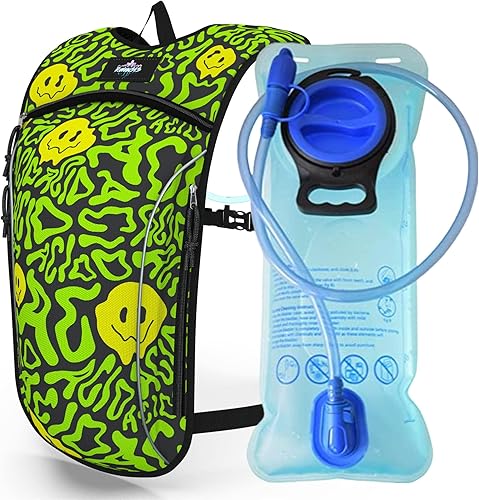 Mochila de hidratación ligera  Bolsa de 2 litros incluida  Ideal para festivales, mochileros, senderismo, ciclismo de montaña, actividades al aire