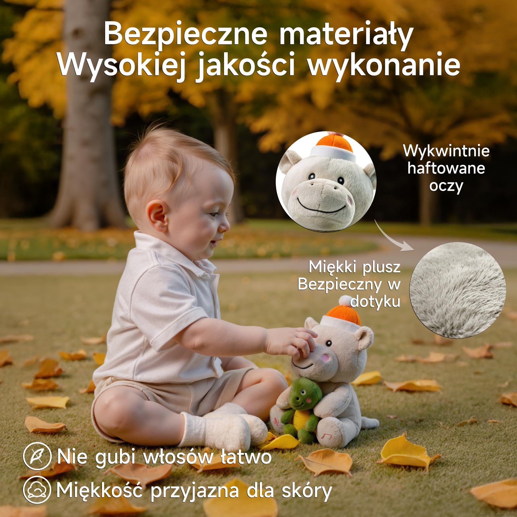 Interaktywny Pluszak, Hipopotam i Żółw Śpiewający i Mówiący, Elektroniczna Pluszowa Zabawka, Pluszowe Zwierzątko, Prezent dla Niemowląt i Dzieci | Mimicking Twisting, Singing, Record & Repeating What You Say, Baby Pet Companion Toys