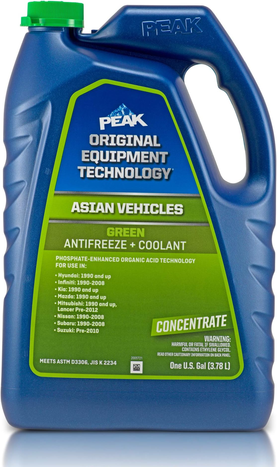 OET Extended Life Green Concentrate Antifreeze/Coolant for Asian Vehicles, 1 Gal.
