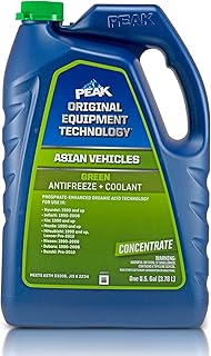 PEAK OET Extended Life Green Concentrate Antifreeze/Coolant for Asian Vehicles, 1 Gal.